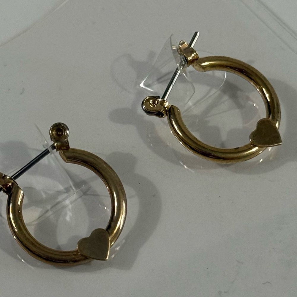 NEW TRENZ Gold Heart Hoop Earrings